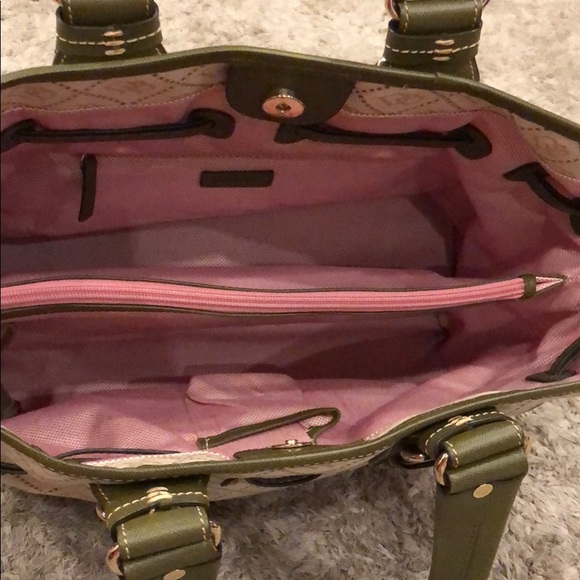 Dooney & Bourke Monogram Fabric and Leather Tote - Picture 8 of 13